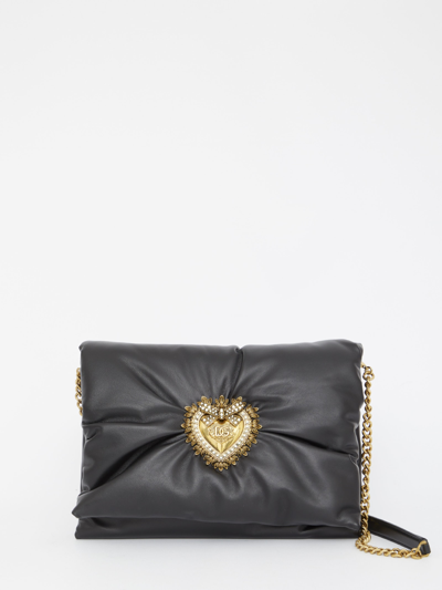 Dolce & Gabbana Devotion Soft Medium Bag In Black