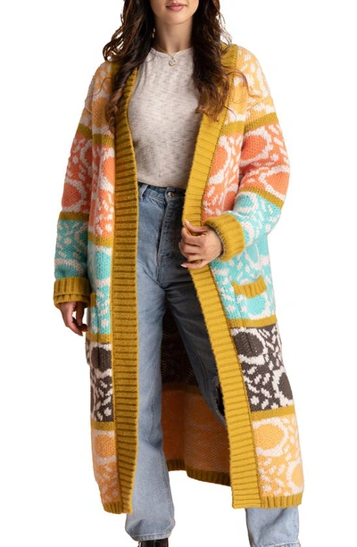 Saachi Carina Oversize Colorblock Cardigan In Yellow