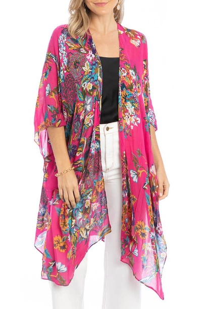 Saachi Floral Ruana In Pink