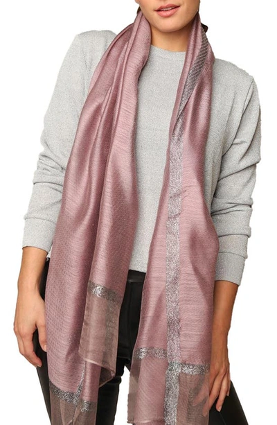 Saachi Shimmer Border Scarf In Purple