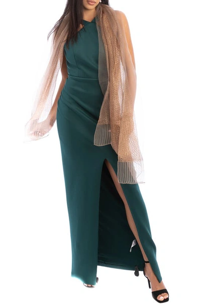 Saachi Silk Shimmering Scarf In Copper