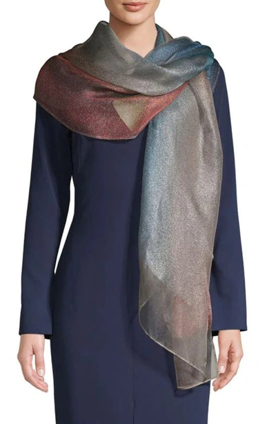 Saachi Ombré Shimmer Silk Scarf In Pink