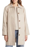 Sam Edelman Mac Water Repellent Cotton Blend Raincoat In Birch