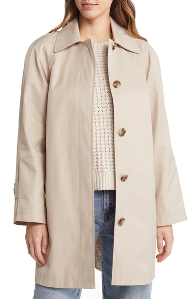 Sam Edelman Mac Water Repellent Cotton Blend Raincoat In Birch