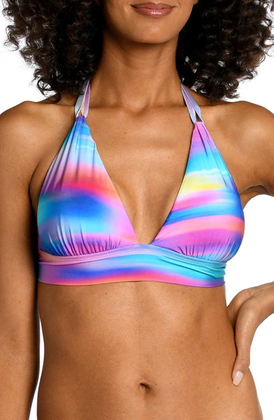 La Blanca Sunset Soft Band Bikini Top In Stripe / Multi