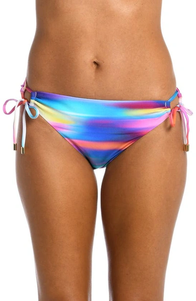 La Blanca Sunset Adjustable Loop Bikini Bottoms In Stripe / Multi