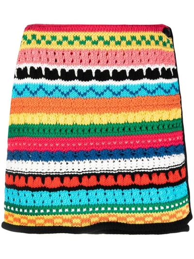 Alanui Over The Horizon Cotton Mini Skirt In Multicolore