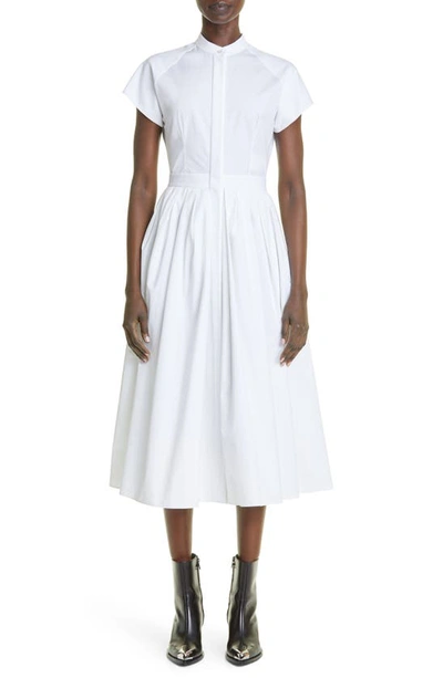 Alexander Mcqueen Cotton Shirt Dress In White