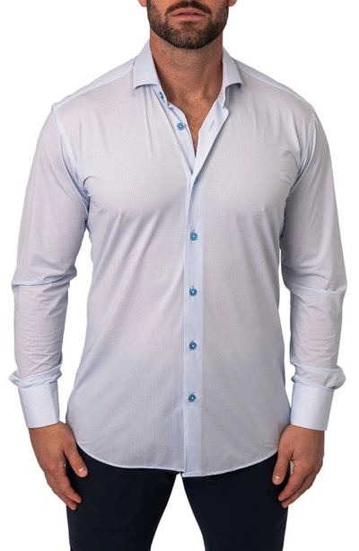 Maceoo Einstein Micropattern Stretch Contemporary Fit Button-up Shirt In White