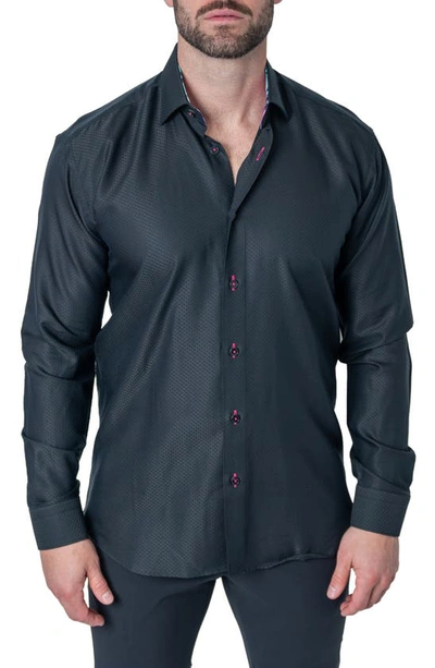 Maceoo Einstein Dot Contemporary Fit Button-up Shirt In Black