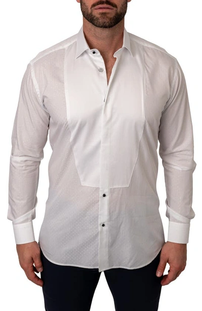 Maceoo Fibonacci Dots Contemporary Fit Button-up Shirt In White