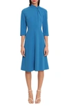 Donna Morgan For Maggy Twist Collar Fit & Flare Dress In Directoire Blue