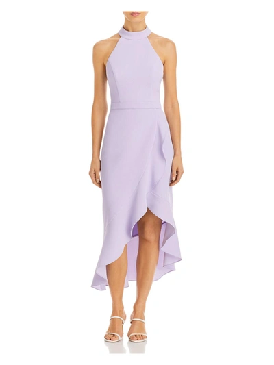 Aqua Ruffled Midi Halter Dress - 100% Exclusive In Purple