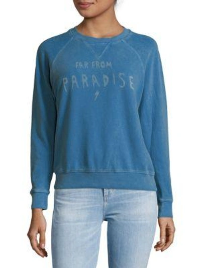 Mother The Square Cotton Sweatshirt In Blue Jay