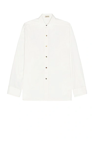 Fear Of God Eternal Stretch Cotton & Wool Button-up Shirt In White