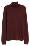 Nordstrom Washable Merino Wool Turtleneck In Burgundy Stem