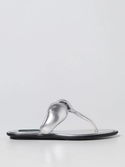 Pucci Flat Sandals Emilio  Woman Color Silver In Palladio