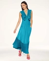 Ramy Brook Camden Ruffle Maxi Dress In Blue Tile