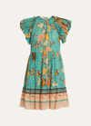 Ulla Johnson Etta Ruffled Floral Mini Dress In Humming Bird