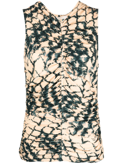 Ulla Johnson Allie Sleeveless Shirred Crepe Jersey Top In Fossil