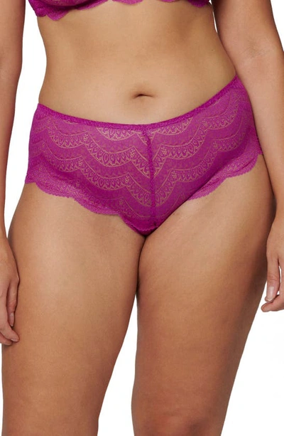 Simone Perele Karma Geometric Lace Boyshorts In Bougainvillea