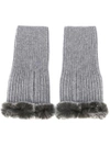 N•peal Cashmere Fingerless Gloves In Flannel Grey + Charcoal Lwt