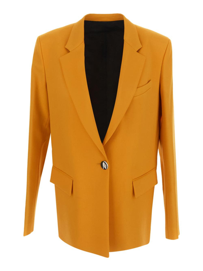 Attico The  Single Breasted Tailored Blazer In Orange