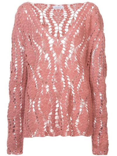 Ryan Roche Crocheted Design Jumper - Pink