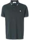 Stone Island Contrast Trim Polo Shirt In Blue