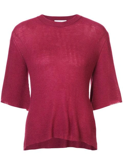 Ryan Roche Flared Design Blouse In Red