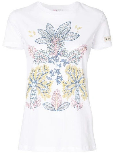 Red Valentino Floral Print T-shirt - White