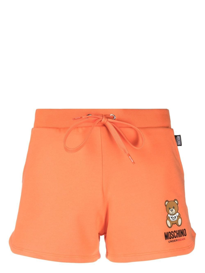 Moschino Teddy Bear-print Lounge Shorts In Orange