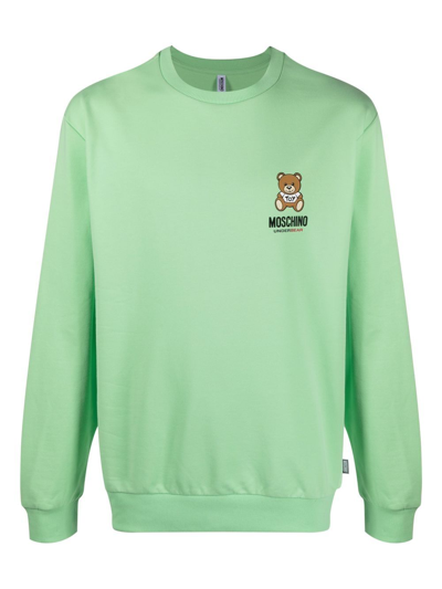 Moschino Logo-print Long-sleeve Sweatshirt In Green