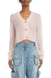 Acne Studios Women's Kodilia Mohair-blend Cropped Cardigan In Blush Pink