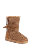 Muk Luks Clementine Faux Fur Boot In Camel Plaid