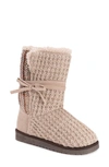 Muk Luks Clementine Faux Fur Boot In Stone Plaid