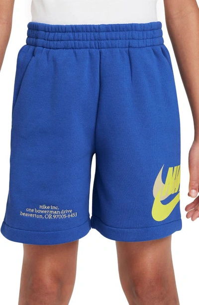 Nike Sportswear Icon Fleece Big Kids' Loose Shorts In Blue