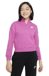 Nike Sportswear Club Fleece Big Kids' (girls') 1/2-zip Top In Pink