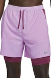 Nike Men's Stride Dri-fit 5" Hybrid Running Shorts In Purple