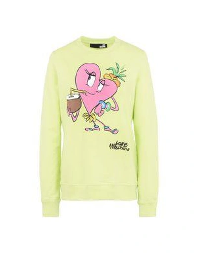Love Moschino Sweatshirts In Acid Green