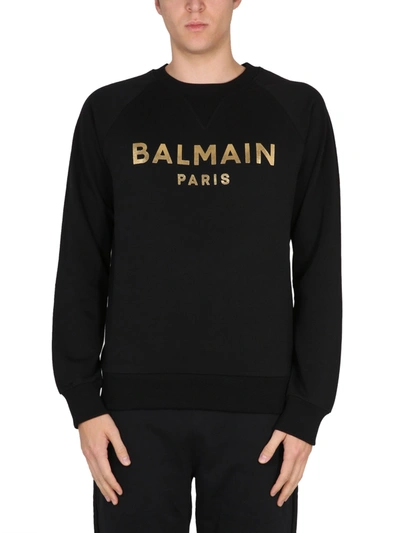 Balmain Sweatshirt With Logo In Black
