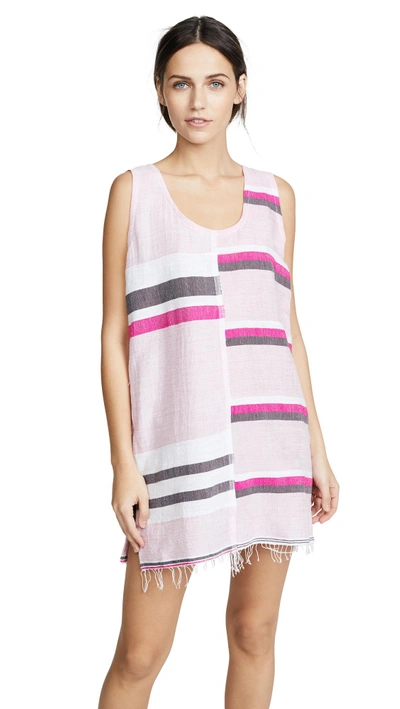 Lemlem Striped Cotton-blend Minidress In Pink