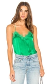 Cami Nyc The Racer Charmeuse Cami In Kelly Green