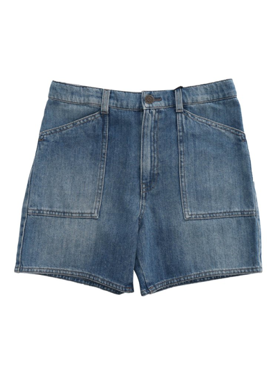 Gucci Denim Bermuda Shorts In Blu