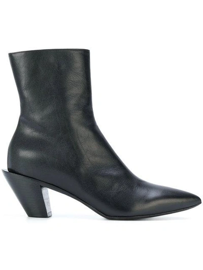 A.f.vandevorst Angled Heel Ankle Boots In Black