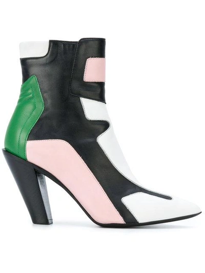 A.f.vandevorst Contrast Panel Ankle Boots In Multicolour