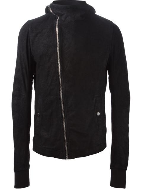 Rick Owens Hooded Leather Jacket | ModeSens