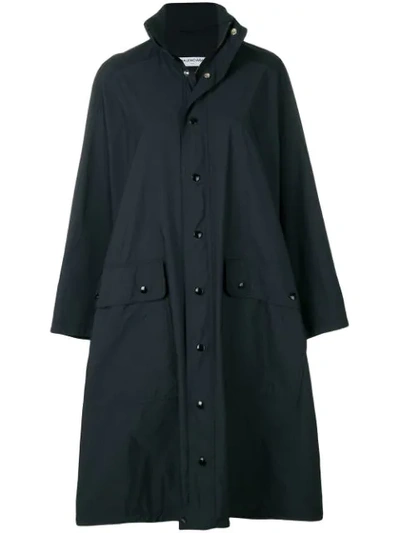 Balenciaga Logo-print Raincoat In Black