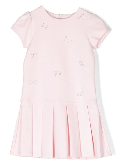 Patachou Kids' Girls Pink Pleated Cotton Jersey Dress