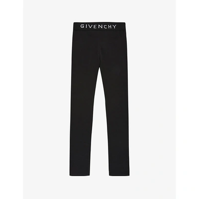 Givenchy Kids' Girls Black Cotton Logo Leggings